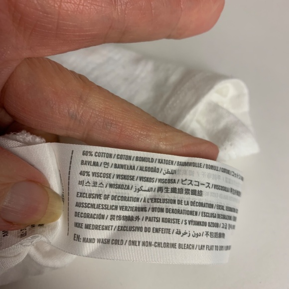 Hollister top womens xsmall white embroidered bell sleeves boho hippie - Picture 5 of 9